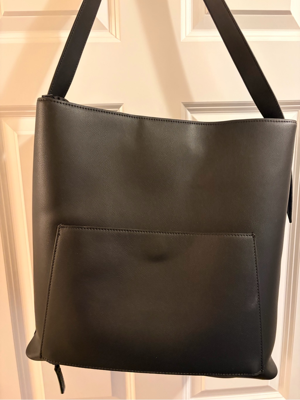 Beis Black Smooth Leather-Look Tote Bag — image 2 of 4